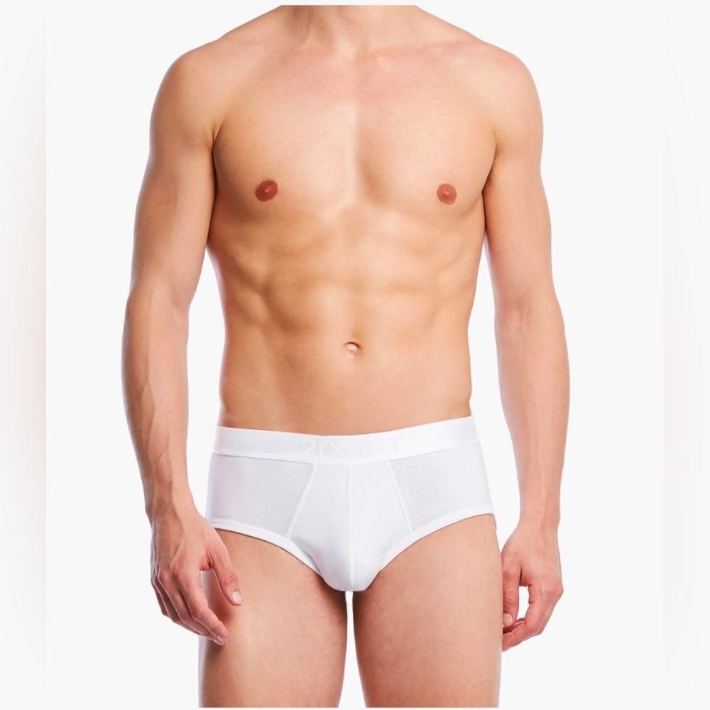 2xist NEW! Men's White Pima Cotton Contour Pouch Briefs -3 Pack - Sizes M, L, XL